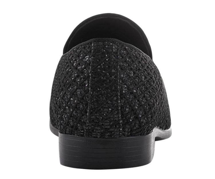 Bolano Sarlo Black Men’s Glitter Loafers