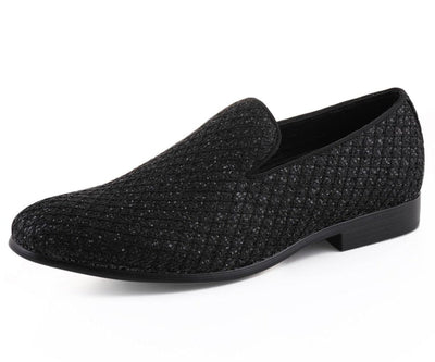 Bolano Sarlo Black Men’s Glitter Loafers