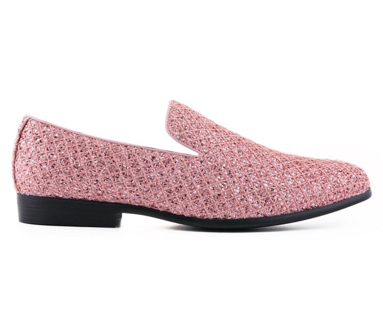 Bolano Sarlo Pink Glitter Tuxedo Slippers Women’s