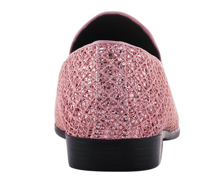Bolano Sarlo Pink Glitter Tuxedo Slippers Women’s