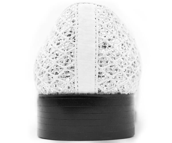 Bolano Sarlo White Men's Glitter Loafers