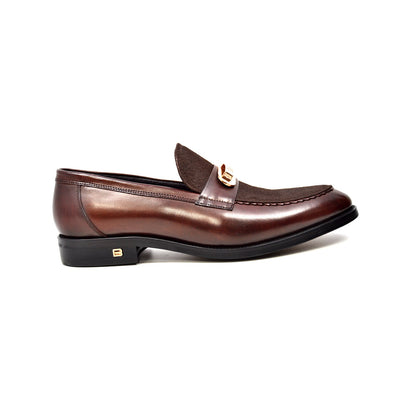British Walkers Boss Men's Black Leather and Pony Skin Slip On Dress Shoes view 14