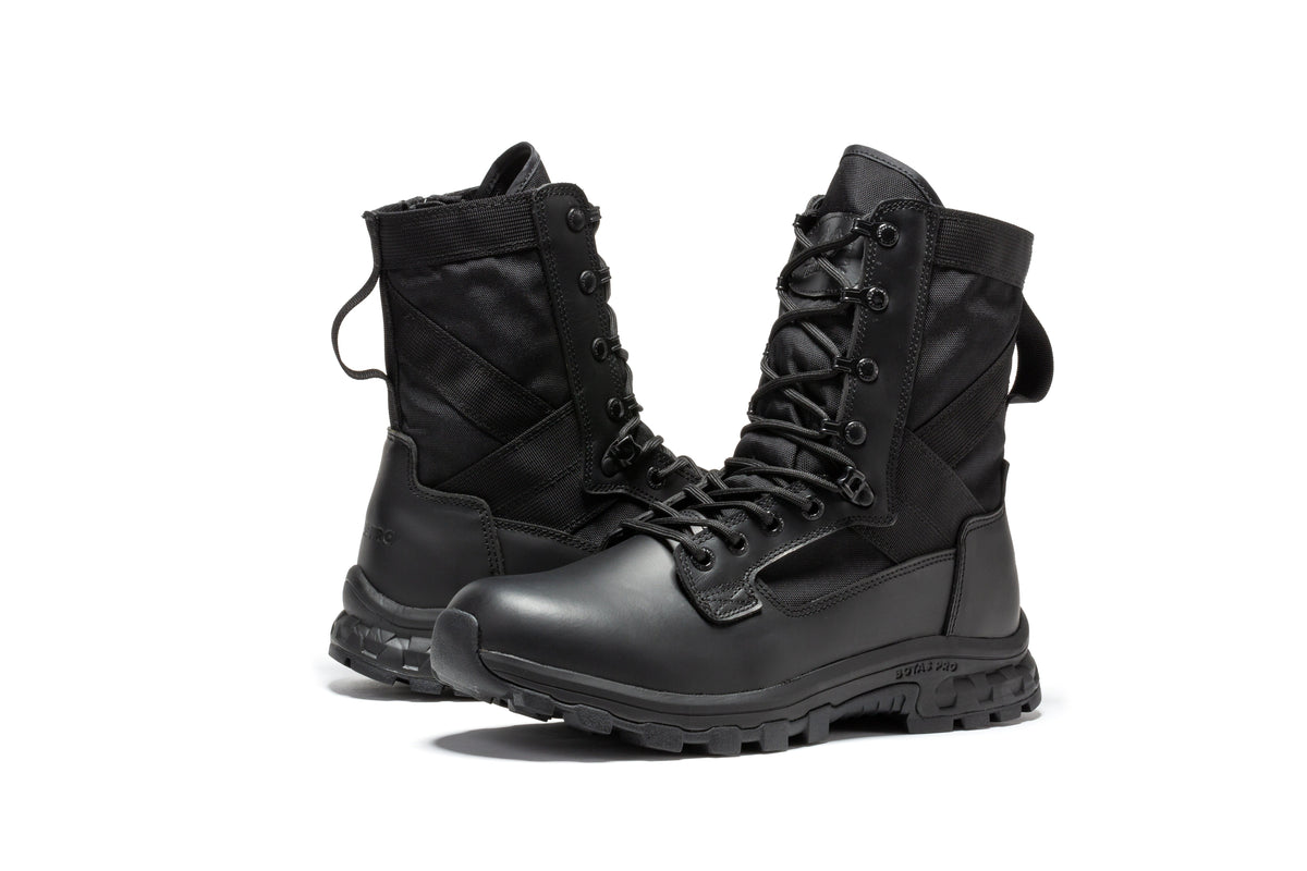 Botas Pro Black Men's 8 inch Side Zipper Military Tactical Boots BP401BK – side view