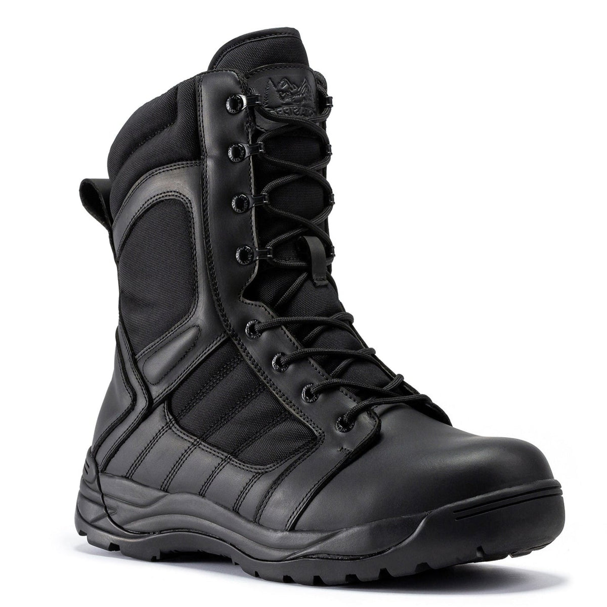 Botas Pro Black Men's 8 inch Side Zipper Rubber Sole Tactical Boots BMP110BK – side view