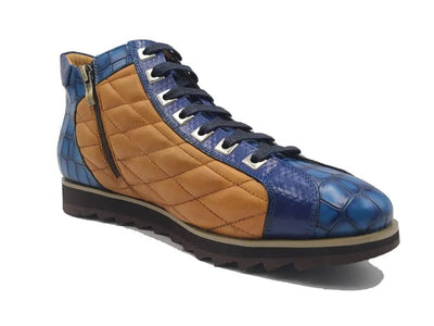 Carrucci Shoes Brand Embossed Alligator Calfskin Hi Top KB62613E