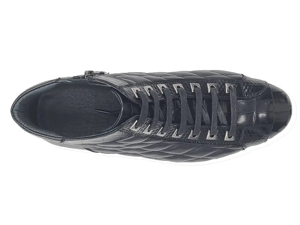 Carrucci Shoes Brand Embossed Alligator Calfskin Hi Top KB62613E