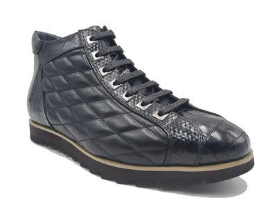 Carrucci Shoes Brand Embossed Alligator Calfskin Hi Top KB62613E