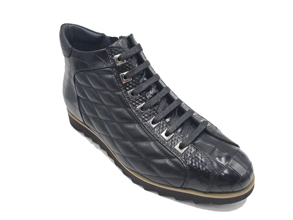 Carrucci Shoes Brand Embossed Alligator Calfskin Hi Top KB62613E