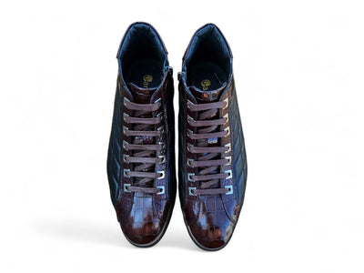 Carrucci Shoes Brand Embossed Alligator Calfskin Hi Top KB62613E