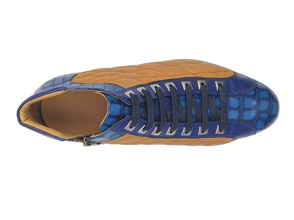 Carrucci Shoes Brand Embossed Alligator Calfskin Hi Top KB62613E
