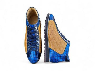 Carrucci Shoes Brand Embossed Alligator Calfskin Hi Top KB62613E