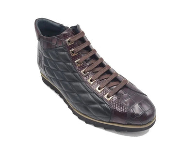 Carrucci Shoes Brand Embossed Alligator Calfskin Hi Top KB62613E