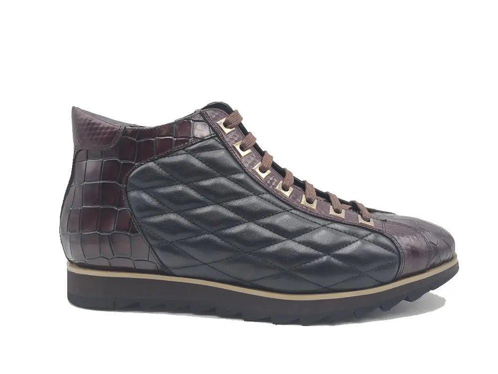 Carrucci Shoes Brand Embossed Alligator Calfskin Hi Top KB62613E