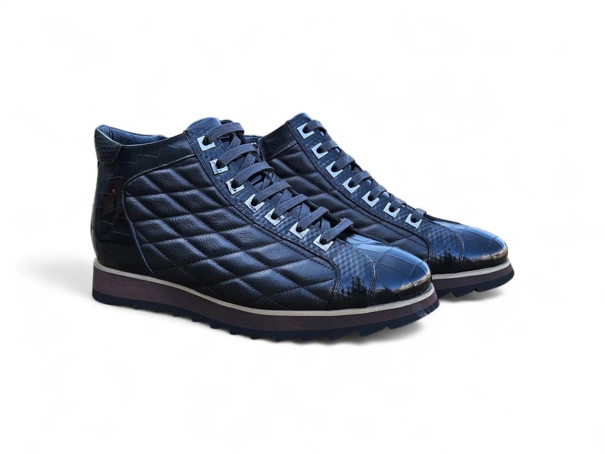 Carrucci Shoes Brand Embossed Alligator Calfskin Hi Top KB62613E