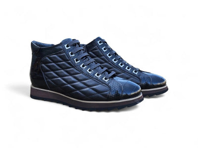 Carrucci Shoes Brand Embossed Alligator Calfskin Hi Top KB62613E