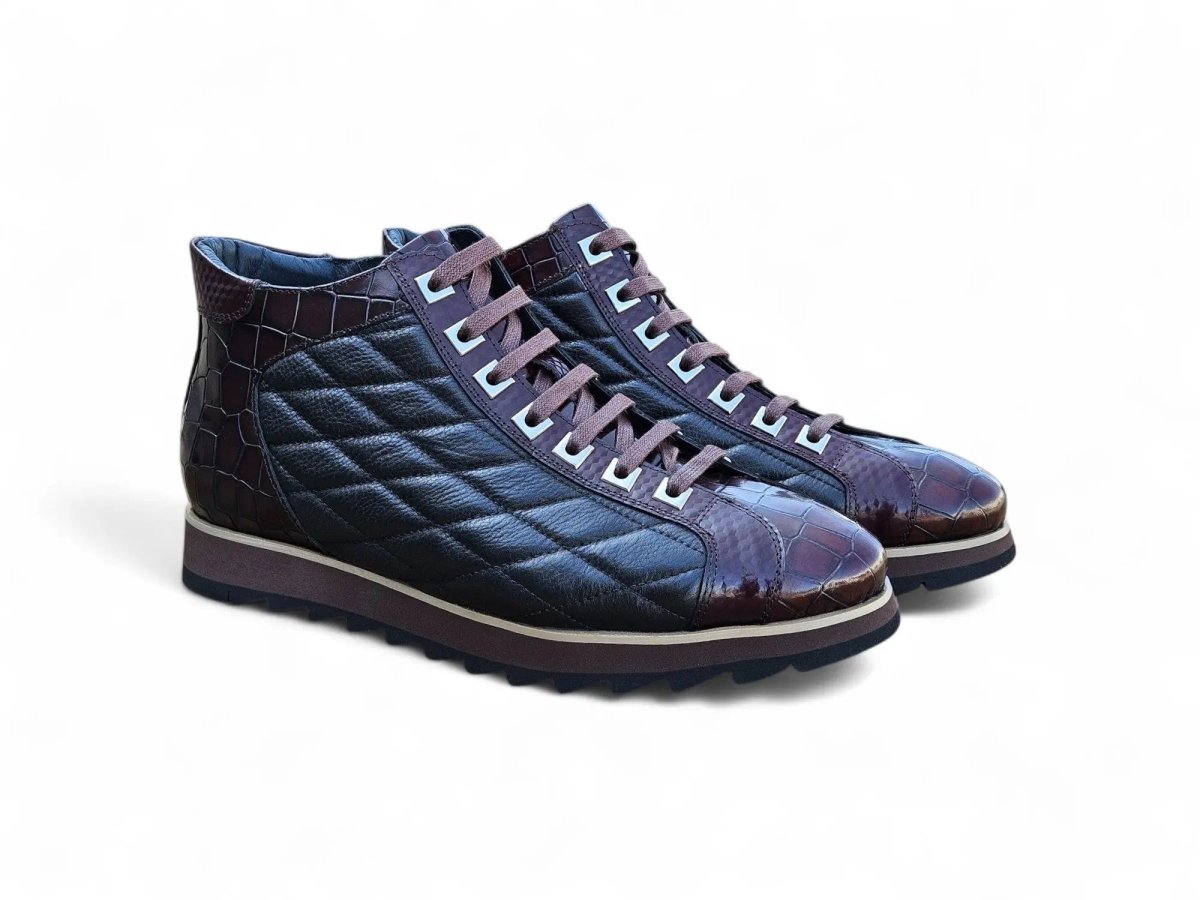 Carrucci Shoes Brand Embossed Alligator Calfskin Hi Top KB62613E