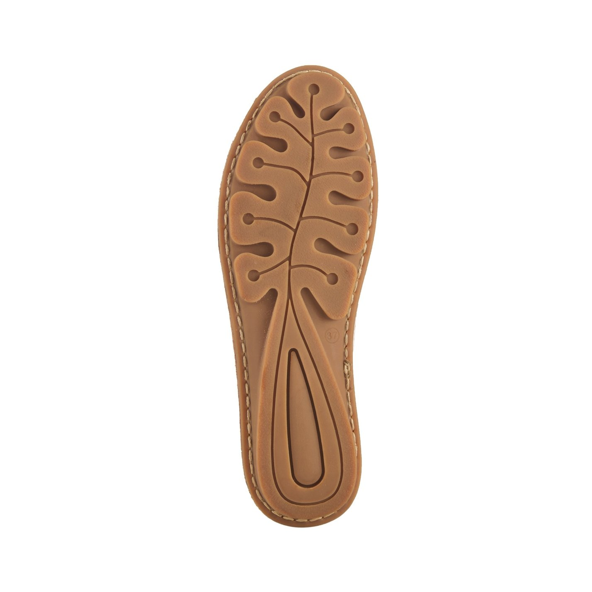 Spring Step Brandal Light Grey peep-toe flat, outsole view on white