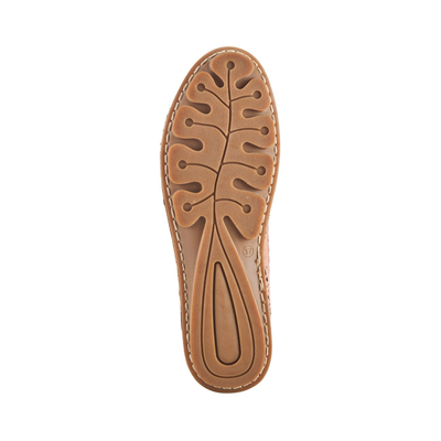 Spring Step Brandal Orange peep-toe flat, outsole view on white