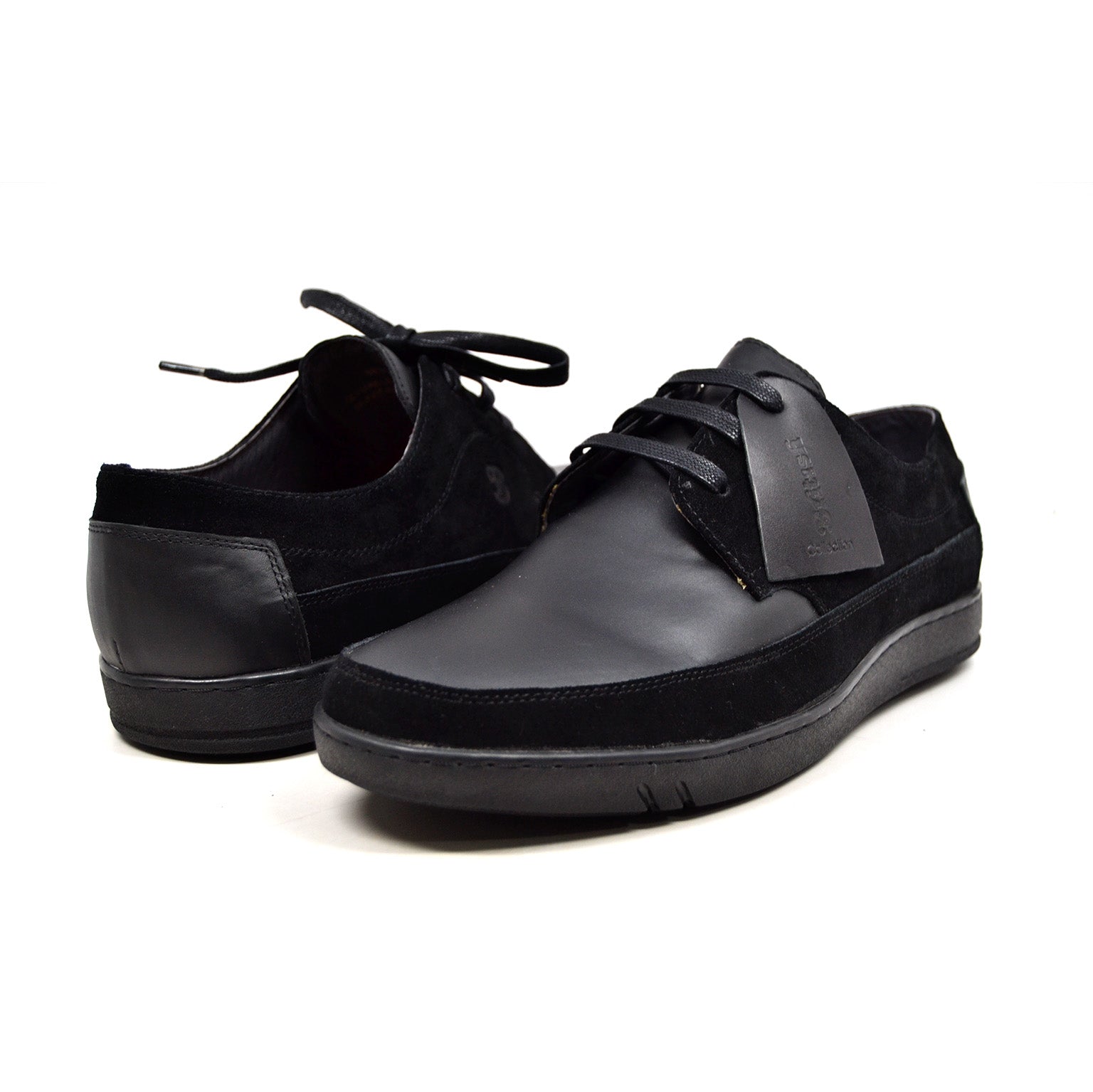 British Walkers Bristol Men's Vintage Black Leather and Suede Lace Up Shoes view 7