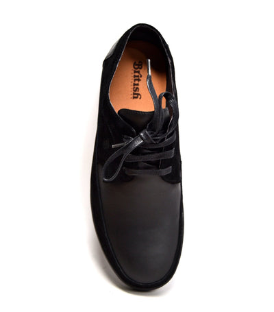 British Walkers Bristol Men's Vintage Black Leather and Suede Lace Up Shoes view 15