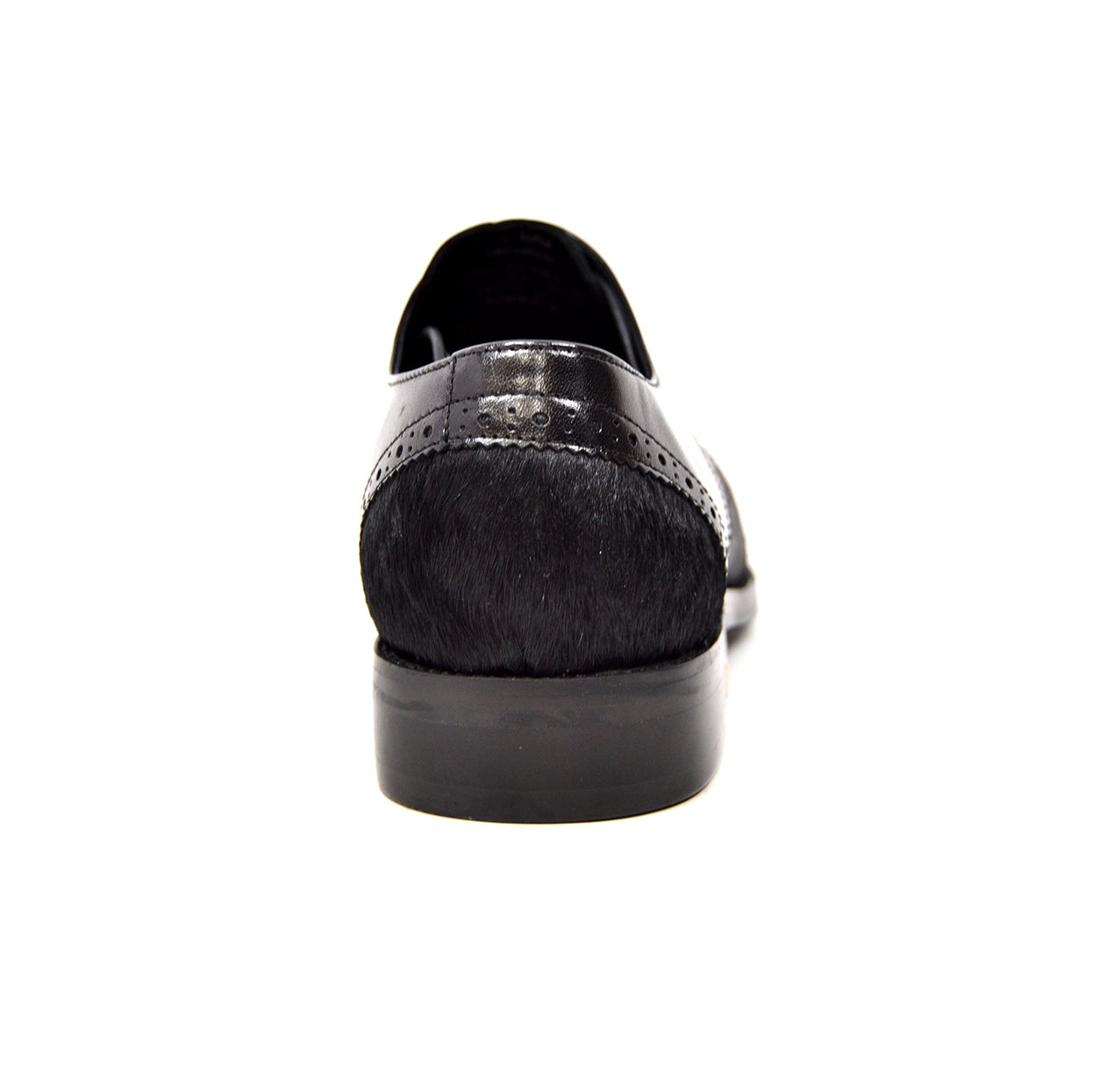 British Walkers President Men's Black Leather and Pony Skin Oxford Dress Shoes view 5