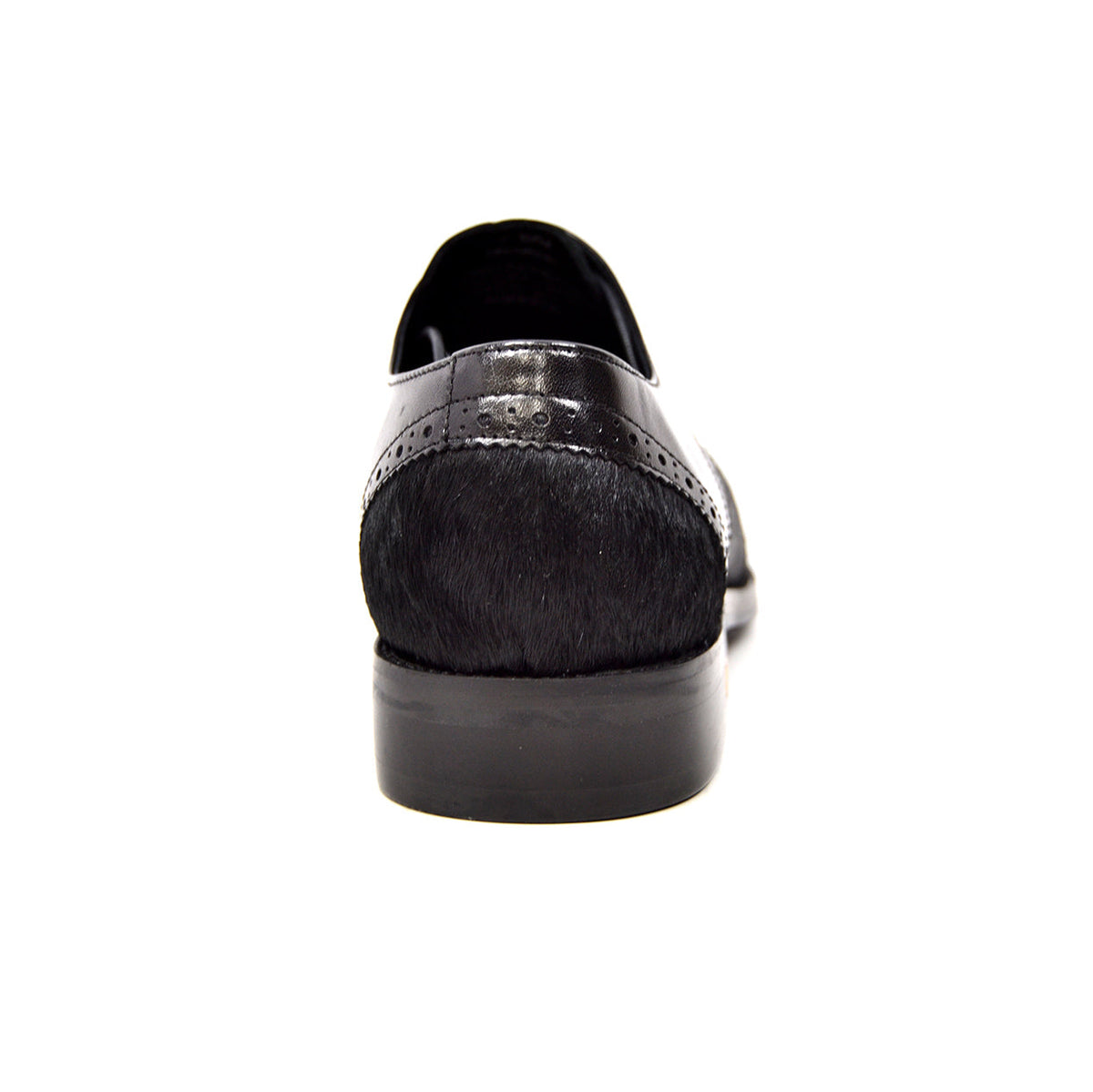 British Walkers President Men's Black Leather and Pony Skin Oxford Dress Shoes view 5