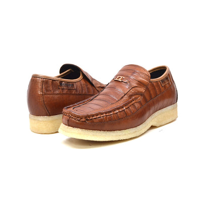 British Walkers Brick Men's Brown Premium Imported Leather Slip On Shoes view 2