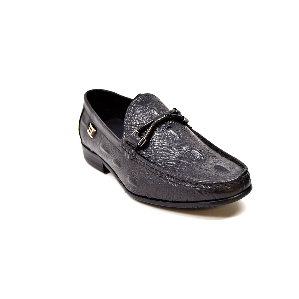 British Walkers Leon Men's Black Leather Slip On Dress Shoes view 2