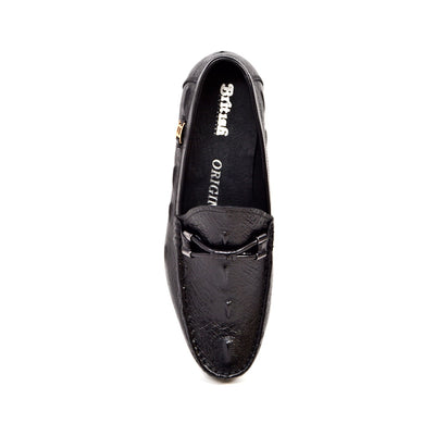 British Walkers Leon Men's Black Leather Slip On Dress Shoes view 6