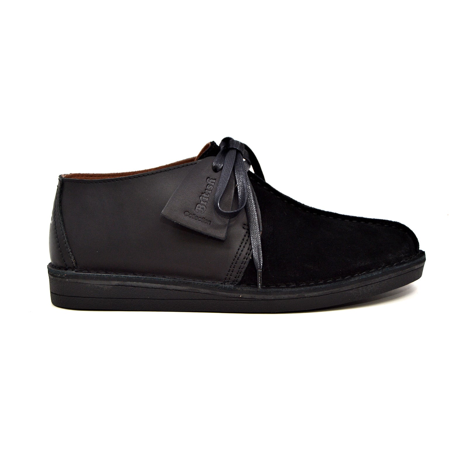 British Walkers Kingston Men's Black and Grey Split Toe Leather and Suede Lace Up Shoes view 10