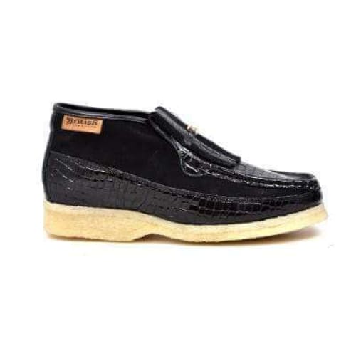British Walkers Apollo Croc Men’s Black Crocodile Leather & Suede Chukka Boots – Handcrafted Limited Edition Statement of Exotic Power and Modern British Luxury