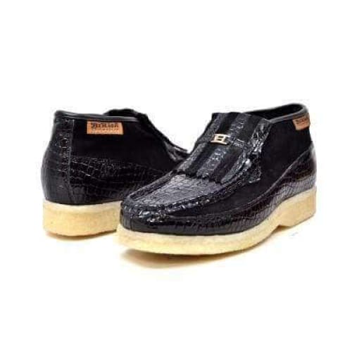 British Walkers Apollo Croc Men’s Black Crocodile Leather & Suede Chukka Boots – Handcrafted Limited Edition Statement of Exotic Power and Modern British Luxury