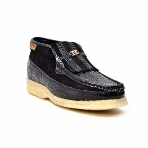 British Walkers Apollo Croc Men’s Black Crocodile Leather & Suede Chukka Boots – Handcrafted Limited Edition Statement of Exotic Power and Modern British Luxury