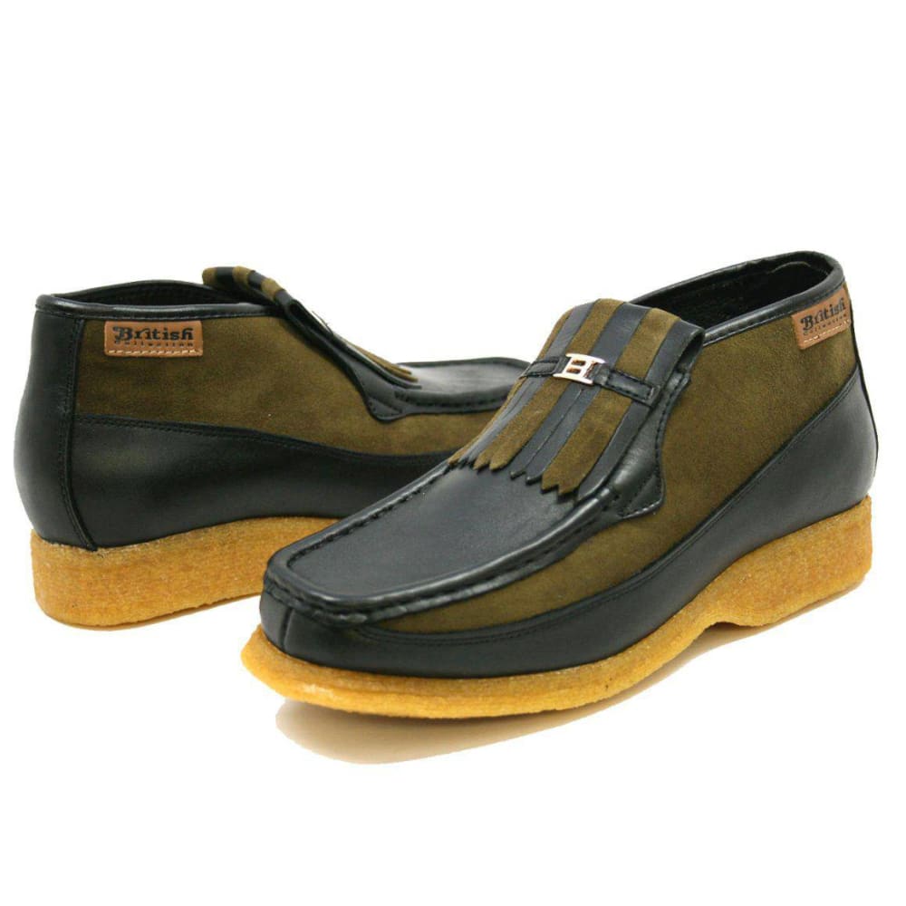 British Walkers Apollo Leather and Suede Men’s Slip On Chukka Boots