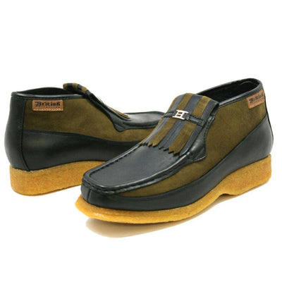 British Walkers Apollo Leather and Suede Men’s Slip On Chukka Boots