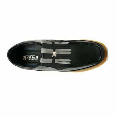British Walkers Apollo Men’s Black & Gray Leather–Suede SlipOn Boots – Handcrafted CrepeSole Classic of Modern British Style
