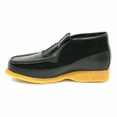British Walkers Apollo Men’s Black Leather & Suede SlipOn Boots – Handcrafted CrepeSole Classic of Modern British Elegance