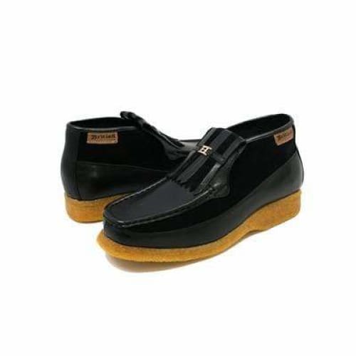 British Walkers Apollo Men’s Black Leather & Suede SlipOn Boots – Handcrafted CrepeSole Classic of Modern British Elegance