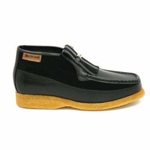 British Walkers Apollo Men’s Black Leather & Suede SlipOn Boots – Handcrafted CrepeSole Classic of Modern British Elegance