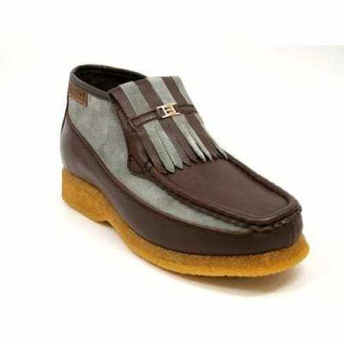 British Walkers Apollo Men’s Brown Leather & Gray Suede SlipOn Boots – Handcrafted CrepeSole Essential of Everyday Luxury and Modern British Style