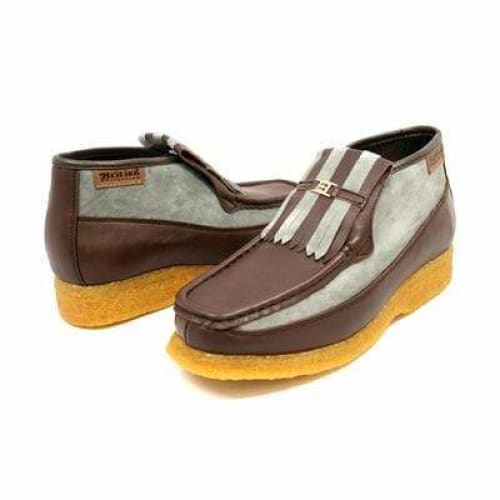 British Walkers Apollo Men’s Brown Leather & Gray Suede SlipOn Boots – Handcrafted CrepeSole Essential of Everyday Luxury and Modern British Style