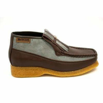 British Walkers Apollo Men’s Brown Leather & Gray Suede SlipOn Boots – Handcrafted CrepeSole Essential of Everyday Luxury and Modern British Style