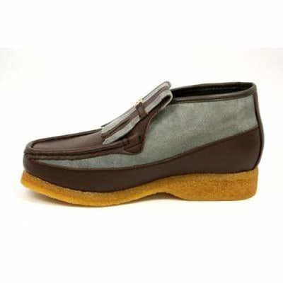 British Walkers Apollo Men’s Brown Leather & Gray Suede SlipOn Boots – Handcrafted CrepeSole Essential of Everyday Luxury and Modern British Style