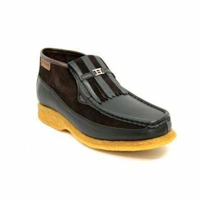 British Walkers Apollo Men’s Brown Leather & Suede SlipOn Boots – Handcrafted CrepeSole Classic of Warm Elegance and Timeless British Style