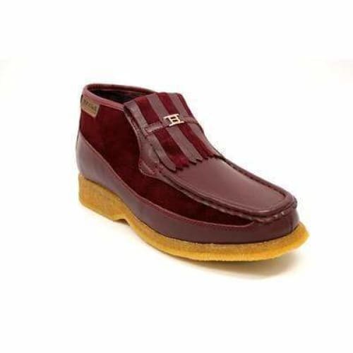 British Walkers Apollo Men’s Burgundy Leather & Suede SlipOn Boots – Handcrafted CrepeSole Blend of Rich Color, Modern Style, and British Craftsmanship