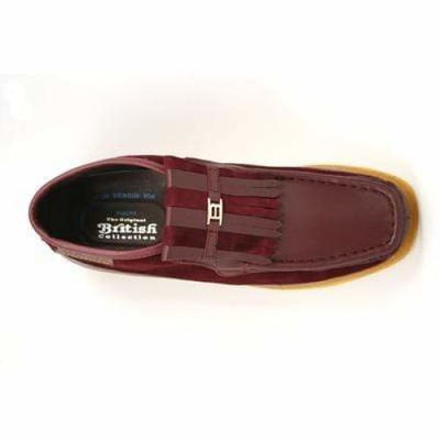 British Walkers Apollo Men’s Burgundy Leather & Suede SlipOn Boots – Handcrafted CrepeSole Blend of Rich Color, Modern Style, and British Craftsmanship