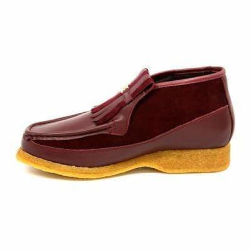 British Walkers Apollo Men’s Burgundy Leather & Suede SlipOn Boots – Handcrafted CrepeSole Blend of Rich Color, Modern Style, and British Craftsmanship