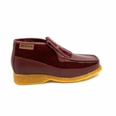 British Walkers Apollo Men’s Burgundy Leather & Suede SlipOn Boots – Handcrafted CrepeSole Blend of Rich Color, Modern Style, and British Craftsmanship