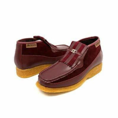 British Walkers Apollo Men’s Burgundy Leather & Suede SlipOn Boots – Handcrafted CrepeSole Blend of Rich Color, Modern Style, and British Craftsmanship