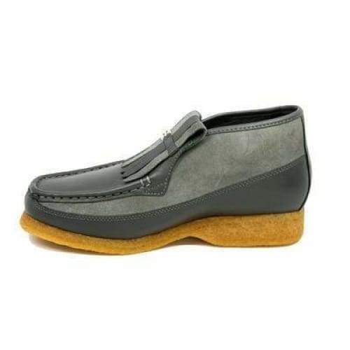 British Walkers Apollo Men’s Gray Leather & Suede SlipOn Boots – Handcrafted CrepeSole Classic of Modern British Refinement